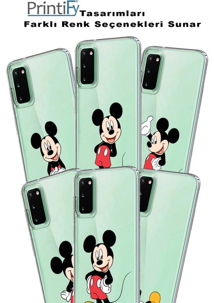 Printify Apple iPhone 14 Plus Uyumlu Kapak Mickey Mouse Tasarımlı Şeffaf Silikon Kılıf