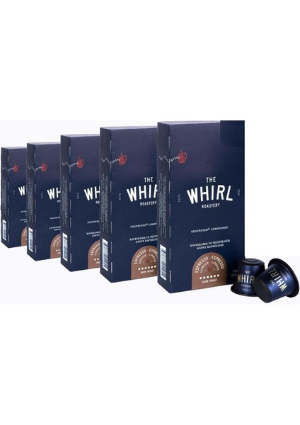 The Whirl Espresso Dark Kapsül Kahve 5'li Fırsat Paketi 50 Kapsül