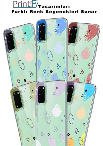 Apple iPhone 7 Plus Uyumlu Kapak Memphis Tasarımlı Şeffaf Silikon Kılıf