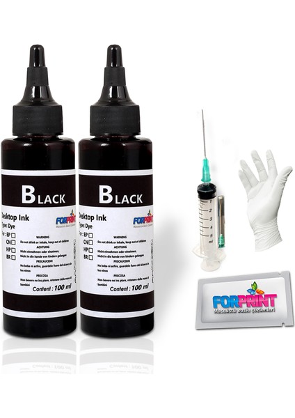 Canon Uyumlu GI-490 Forprint Siyah Kartuş Dolum Seti 2X100ML