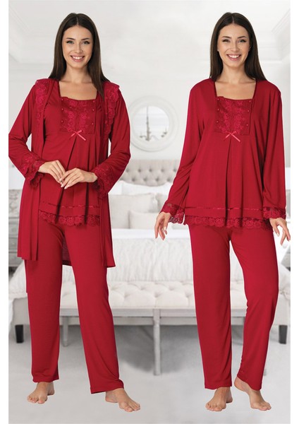 3044 Dantel Sabahlıklı Lohusa Pijama