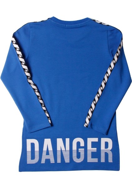 Kız Çocuk Criminal Baskılı Iki Kolu Şeritli Tişört