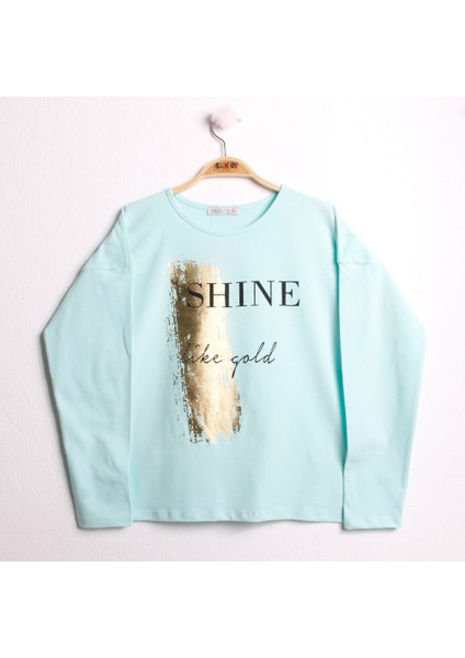 Kız Çocuk Sweatshirt Shine Varak Baskılı
