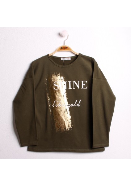 Kız Çocuk Sweatshirt Shine Varak Baskılı