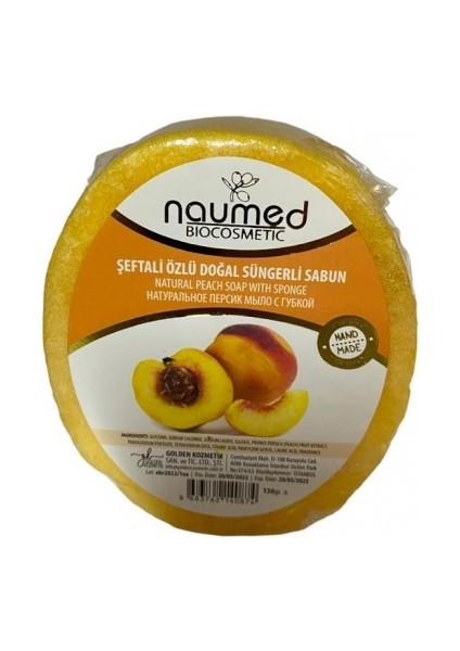 Şeftali Özlü Doğal Süngerli Sabun 130 gr