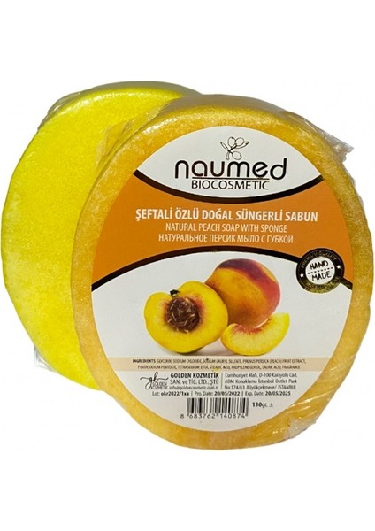 Şeftali Özlü Doğal Süngerli Sabun 130 gr fiyatları