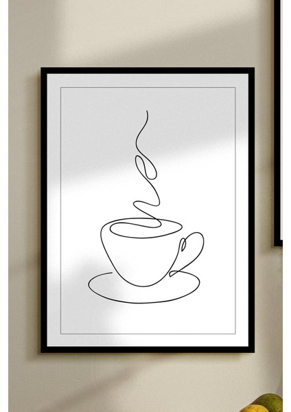 Coffee Time Çerçevesiz Çerçeve Görünümlü 2 Parça Mdf Duvar Tablo Seti Mutfak Temalı Tablo Set modelleri