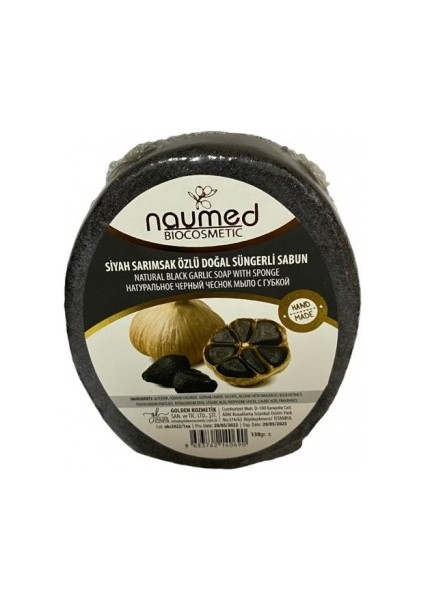 Siyah Sarımsak Özlü Doğal Süngerli Sabun 130 gr