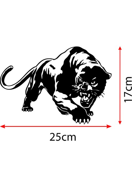Panter Panther Kaplan Puma Oto Sticker Araba Cam Sticker 25X17CM