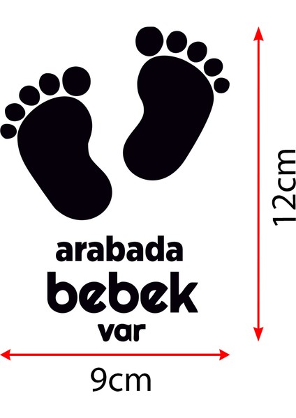 New Jargon Arabada Bebek Var Sticker Yapıştırma Çıkartma 12X9CM