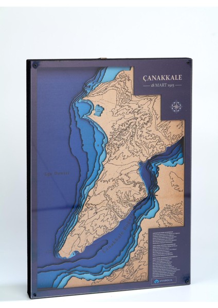 Çanakkale Savaş Haritası Ahşap Duvar Panosu