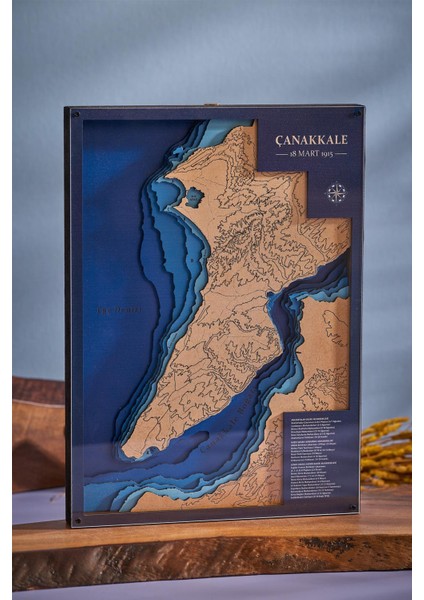 Çanakkale Savaş Haritası Ahşap Duvar Panosu