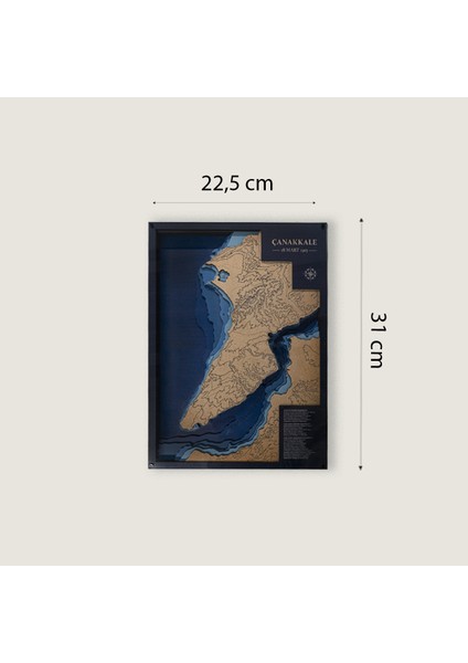 Çanakkale Savaş Haritası Ahşap Duvar Panosu