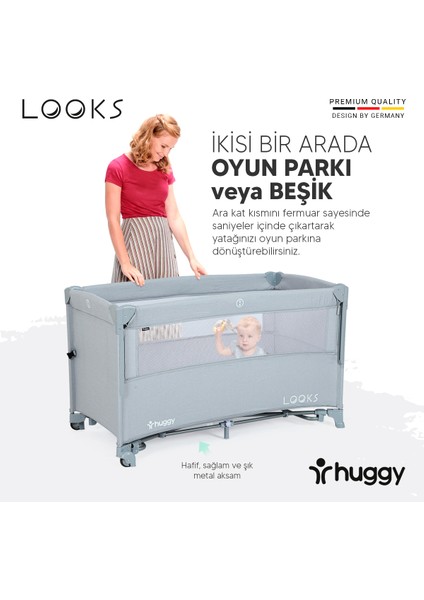 Looks 5 In 1 Anne Yani Park Yatak Oyun Parkı+Yatak 60x120 fiyatları