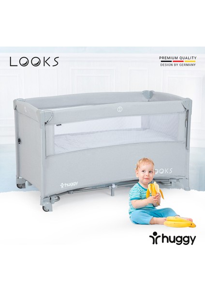 Looks 5 In 1 Anne Yani Park Yatak Oyun Parkı+Yatak 60x120 modelleri