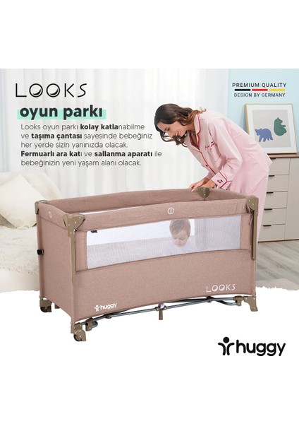 Looks 5 In 1 Anne Yani Park Yatak Oyun Parkı+Yatak 60x120 fırsatları