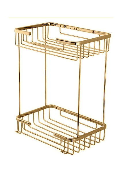 Paslanmaz Pirinç Taci 2'li 22X15CM Şampuanlık Köşe Süngerlik-(Altın Gold) fırsatları