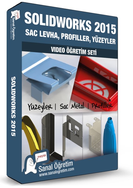 Solidworks 2015 Temel Eğitim, Sac Levha, Profiller, Yüzeyler Video Ders Eğitim Seti