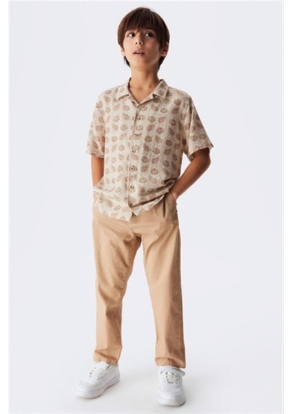 Erkek Çocuk Kendinden Cizgili Pantolon