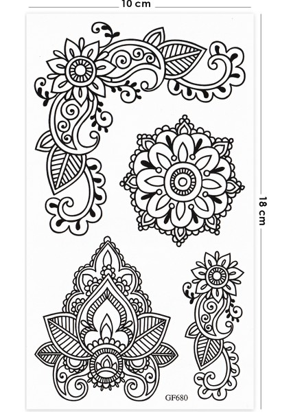 Mandala Desenli Geçici Kadın Dövmesi fiyatları
