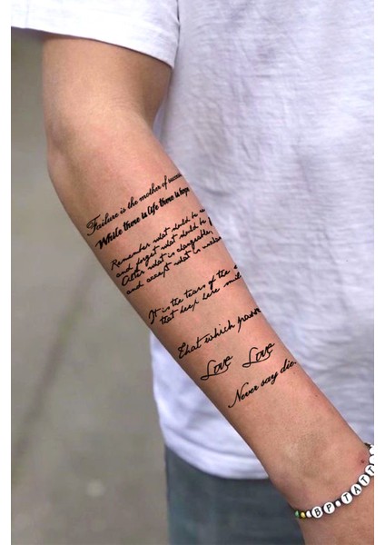 Yazılı Geçici Dövme Unisex Tattoo