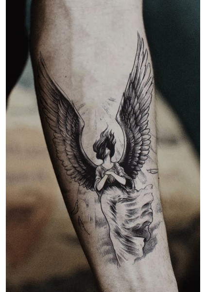 Angelic Büyük Boy Unisex Geçici Melek Dövme