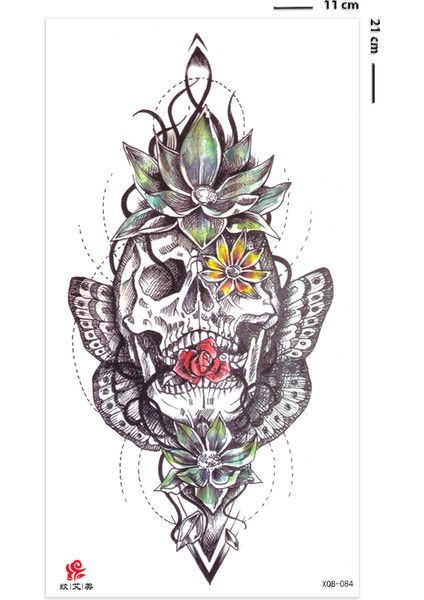Fantastic Skull Kuru Kafa Geçici Dövme modelleri