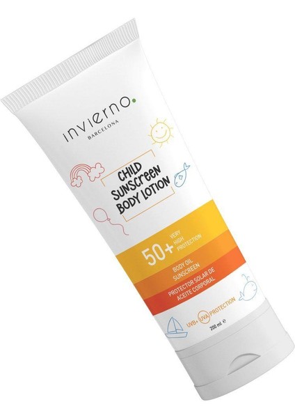 Invierno Barcelona Llc.spf 50 Çocuk Güneş Losyonu 200 ml