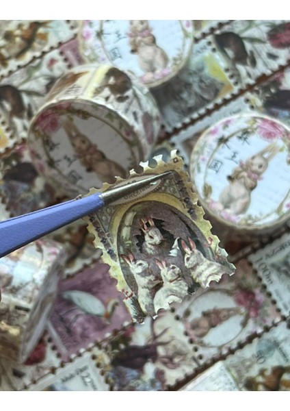 Parfüm Desenli Tek Tek Çıkartmalı Pul Washi Bant / Sticker / Çıkartma/bullet Journal/ Defter Süsleme