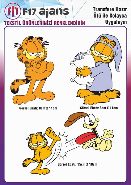 Ütü Ile Yapışan Tekstil Baskı Görseli Garfield