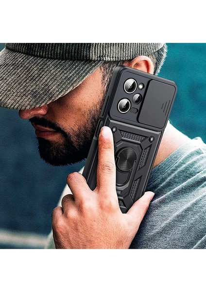 MTK Moveteck Xiaomi Redmi Note 12 Pro 5g Kılıf Arazi Tip Armor Zırh Tank Kılıf ve Tam Kaplar Ekran Koruyucu Set