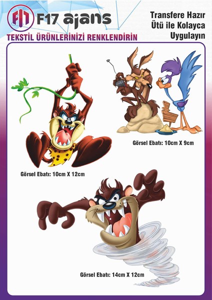 Ütü Ile Yapışan Tekstil Baskı Görseli Looney Tunes