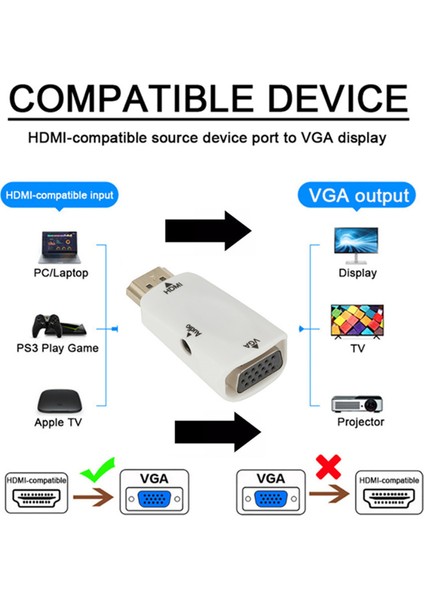 MF-AVC10 HDMI To VGA + Audio Çevirici (Sesli)