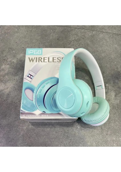P68 Bluetooth Kablosuz Stereo Kulaklık - Mavi indirimleri