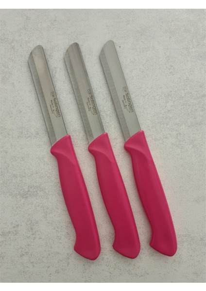 Micro Tırtıklı Sebze Doğrama Bıçağı Pembe 3'lü