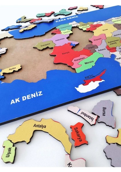 Ahşap Türkiye Haritası Puzzle Eğitici Ahşap Set