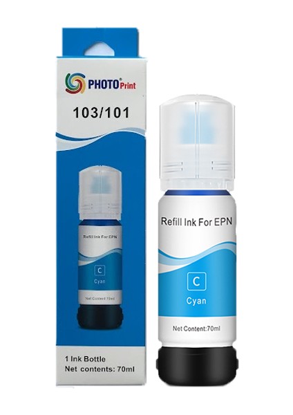 Epson 103 Uyumlu Mavi Ithal Mürekkep -L1210-L1250-L3210-L3211-L3250-L3251-L3256-L3260-L5290-L5296