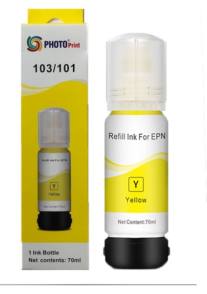 Epson 103 Ecotank L6160 Sarı Ithal Muadil Mürekkep 70 ml