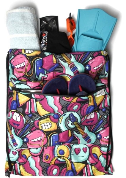 Su Geçirmez Ön Gözlü Spor Çantası Renkli Polyester 40x50 cm Çocuklar İçin modelleri