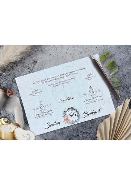 Düğün Davetiyesi Cem Davetiye Elegance 7034 fiyatları