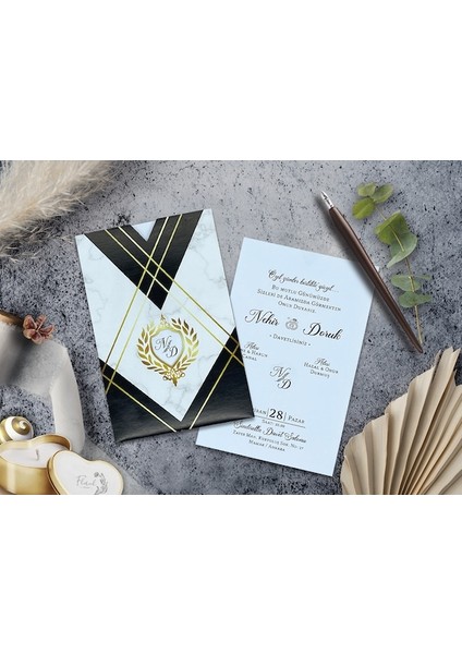 Düğün Davetiyesi Cem Davetiye Elegance 7057