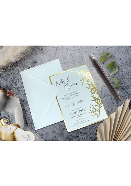 Düğün Davetiyesi Cem Davetiye Elegance 7082