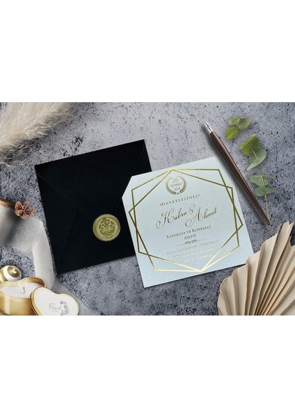 Düğün Davetiyesi Cem Davetiye Elegance 7071