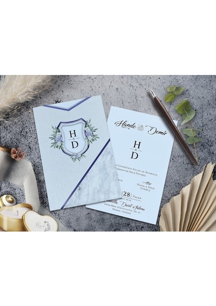 Düğün Davetiyesi Cem Davetiye Elegance 7086