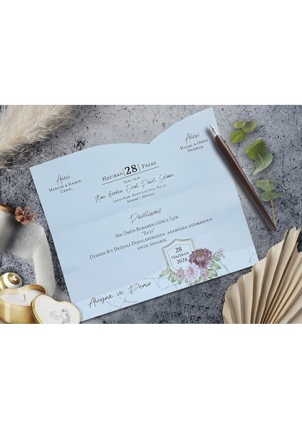 Düğün Davetiyesi Cem Davetiye Elegance 7090
