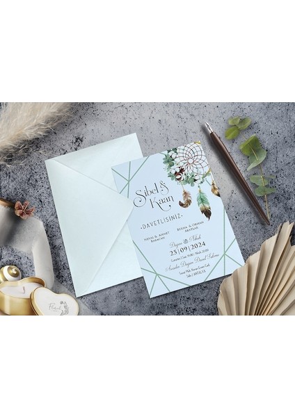 Düğün Davetiyesi Cem Davetiye Elegance 7102