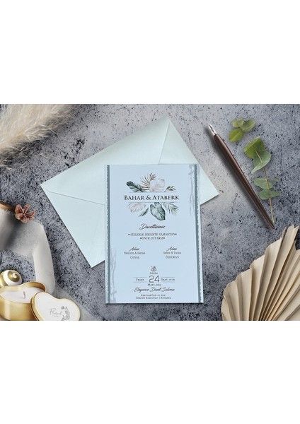 Düğün Davetiyesi Cem Davetiye Elegance 7012