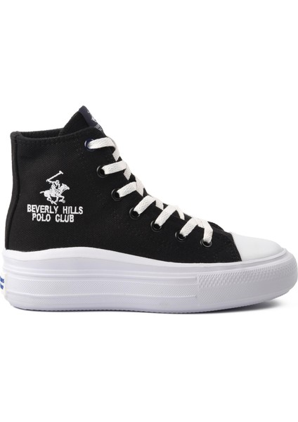 PO-72232 Siyah-Beyaz Bilek Boy Sneaker