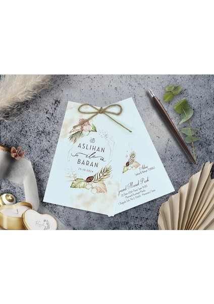 Düğün Davetiyesi Cem Davetiye Elegance 7040