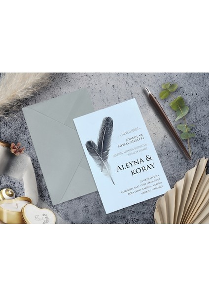 Düğün Davetiyesi Cem Davetiye Elegance 7100